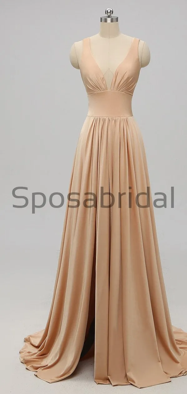 Simple Halter Blue Pink White Mermaid Modest Prom Dresses PD2236