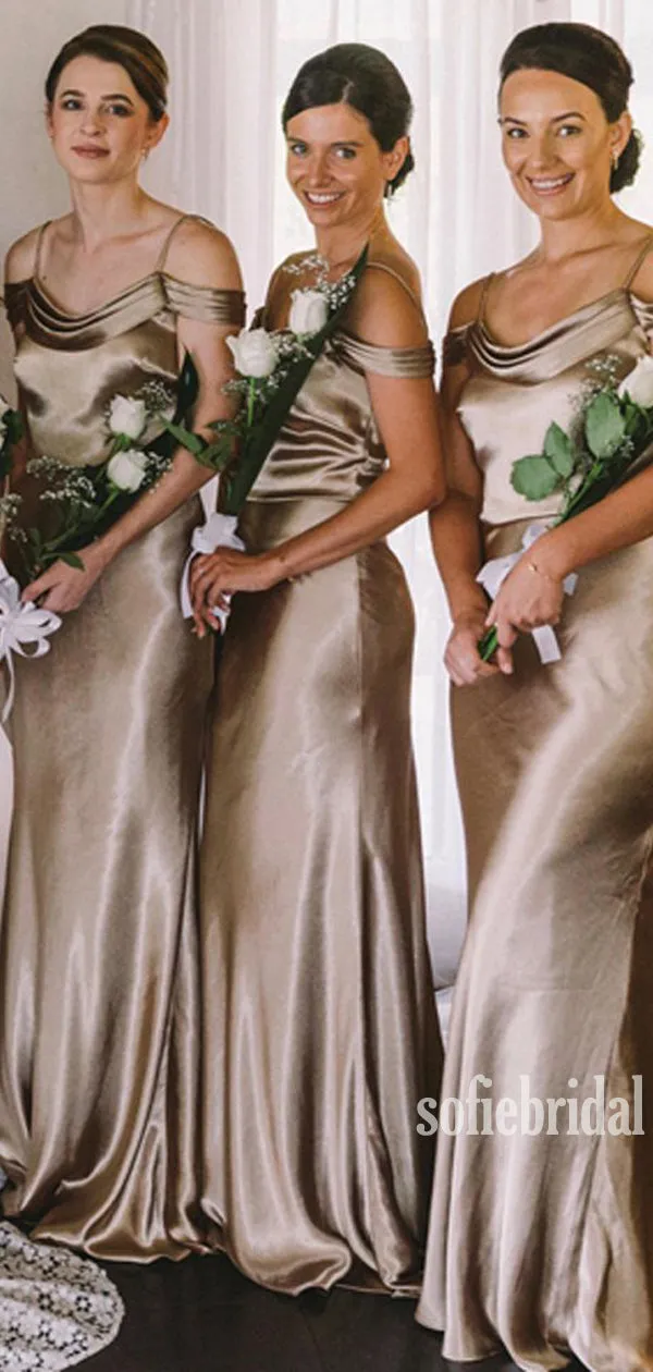 Simple Spaghetti Straps Mermaid Cheap Bridesmaid Dresses,SFWG0035