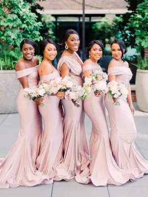 Simple Straight Mermaid Floor-length Cheap Bridesmaid Dresses,SFWG00365