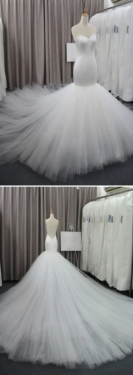 Simple Sweetheart Tulle Bridal Gown, Perfect Dresses For Wedding, WD0073