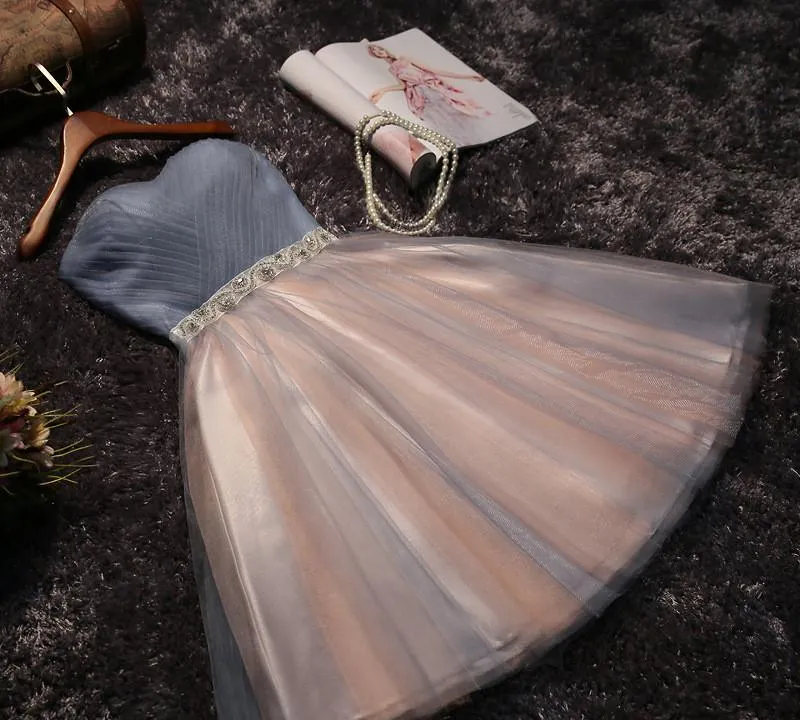 Simple Tulle A-line Homecoming Dresses, Cheap Short Prom Dresses for Girls, MH346
