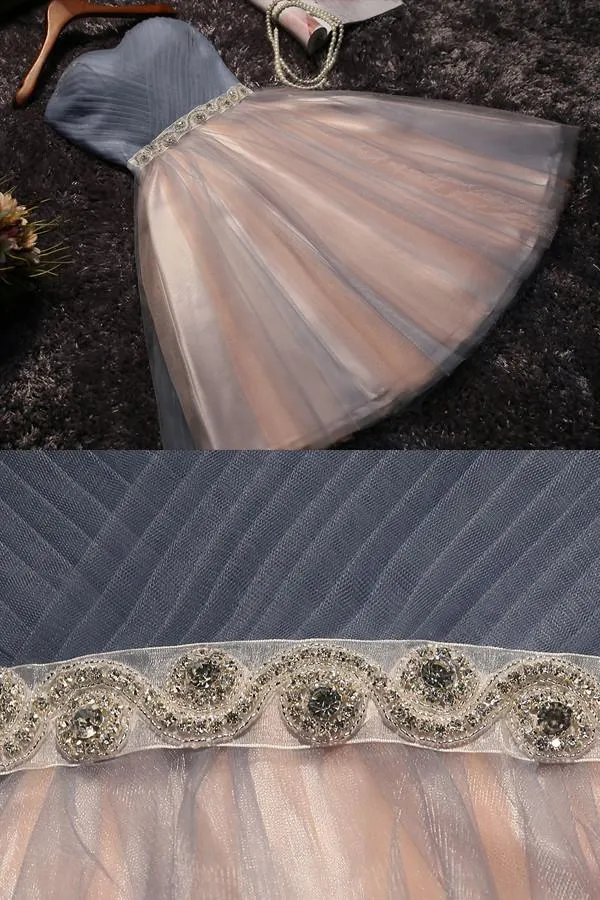 Simple Tulle A-line Homecoming Dresses, Cheap Short Prom Dresses for Girls, MH346