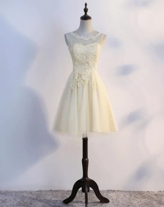Simple Tulle and Lace Short Prom Dresses, Homecoming Dresses, Cute Party Dresses