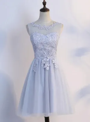 Simple Tulle and Lace Short Prom Dresses, Homecoming Dresses, Cute Party Dresses