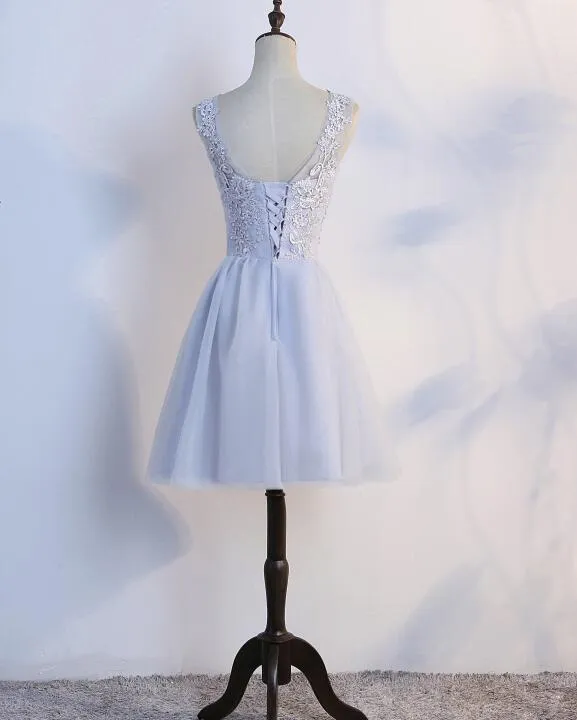 Simple Tulle and Lace Short Prom Dresses, Homecoming Dresses, Cute Party Dresses