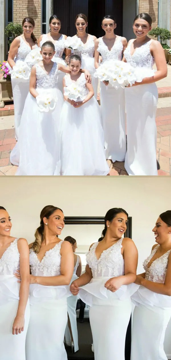 Simple V-neck Mermaid Cheap Bridesmaid Dresses,SFWG0036