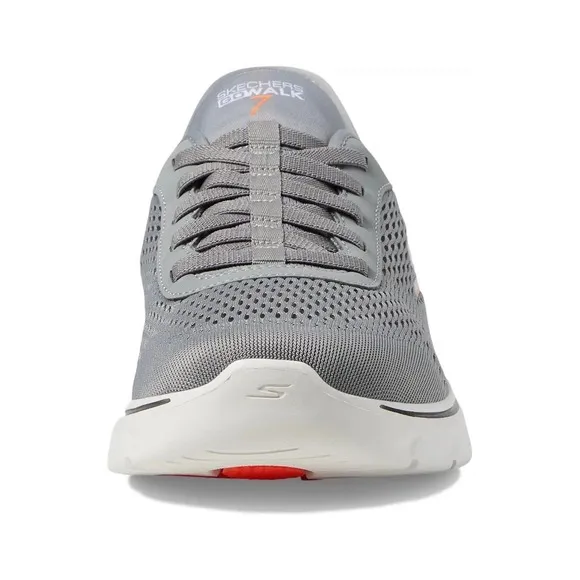 Skechers GO WALK 7 Slip-Ins Hands Free Extra Wide Fit Gray Orange Men's Sz 9 WW