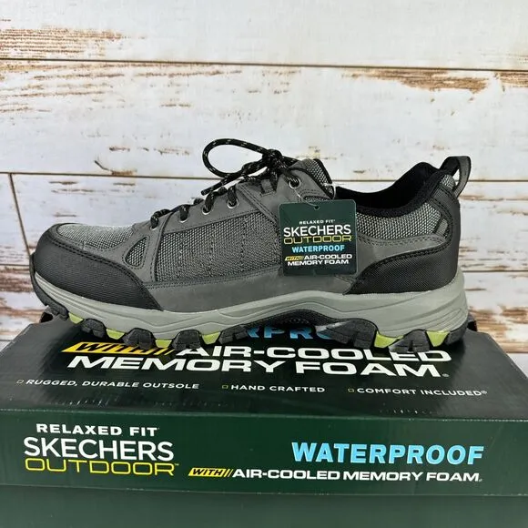 SKECHERS Selmen Cormack Men's 13 Charcoal Waterproof Lace Up Hiking Shoes 204427