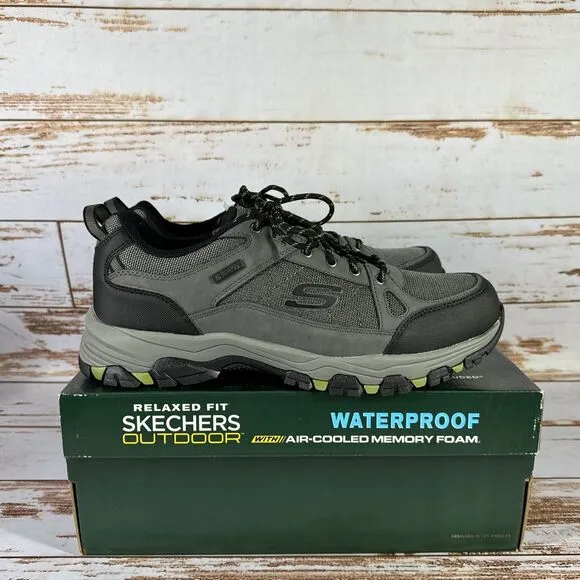 SKECHERS Selmen Cormack Men's 13 Charcoal Waterproof Lace Up Hiking Shoes 204427