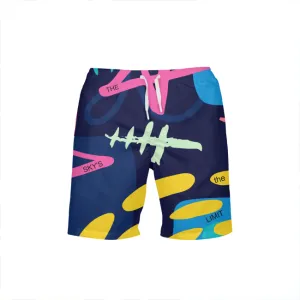 SKY'S THE LIMIT (STL) MENS ALL-OVER PRINT BEACH SHORTS