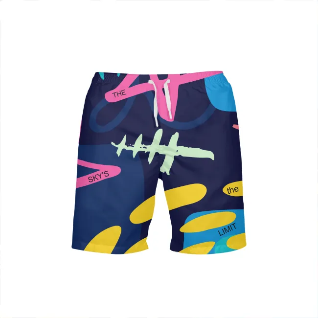SKY'S THE LIMIT (STL) MENS ALL-OVER PRINT BEACH SHORTS