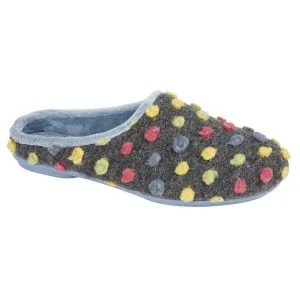 Sleepers LS312C Ladies Memory Foam Spotted Knit Mule Slipper