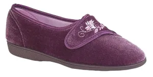 Sleepers LS871M Womens Touch Fastening Embroidered Slipper