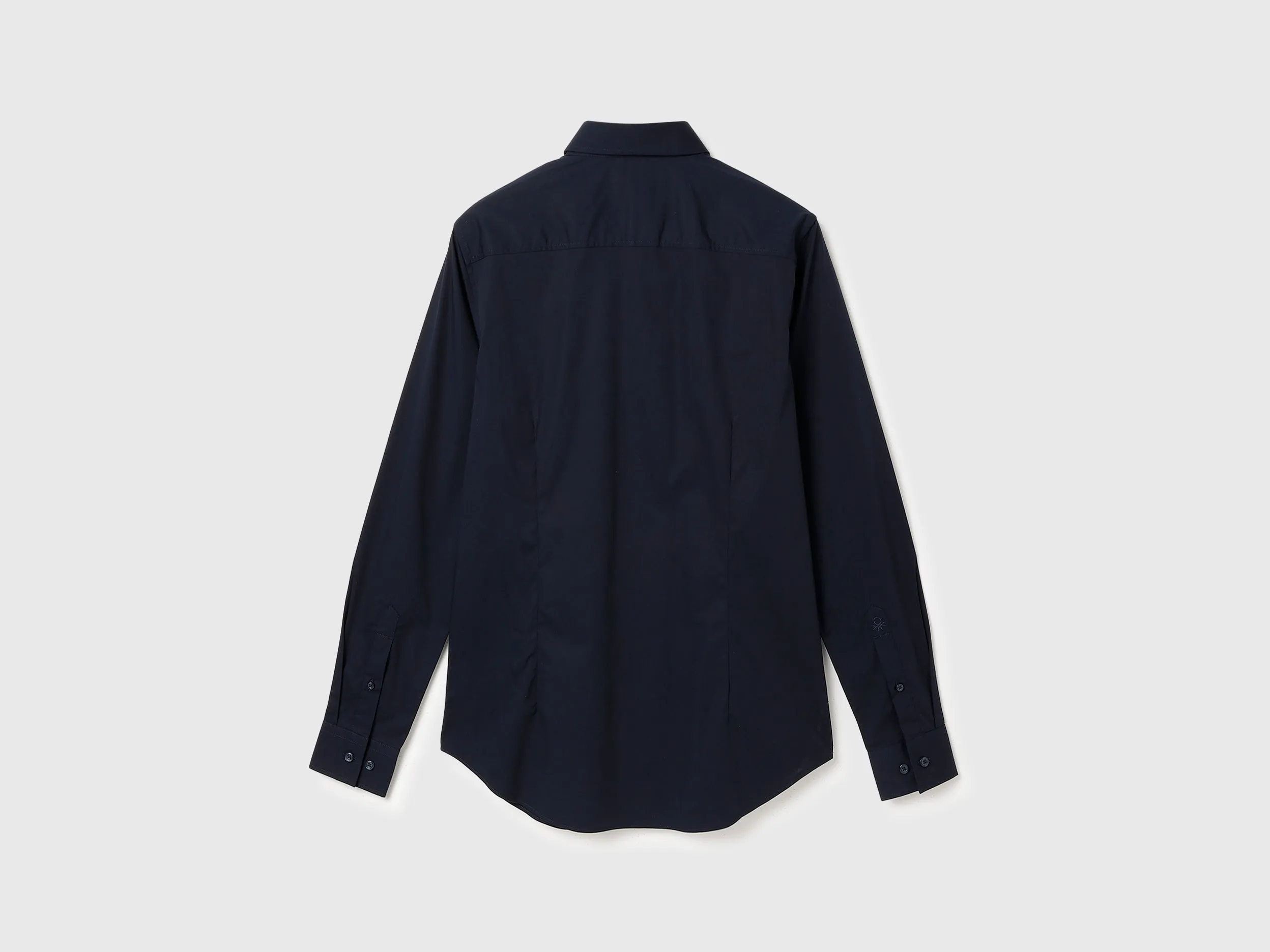 Slim Fit Spread Collar Solid Shirt
