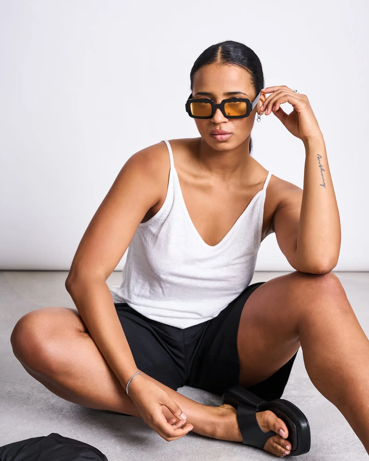 SLIP TOP TRIANGLE LINEN WHITE GOTS