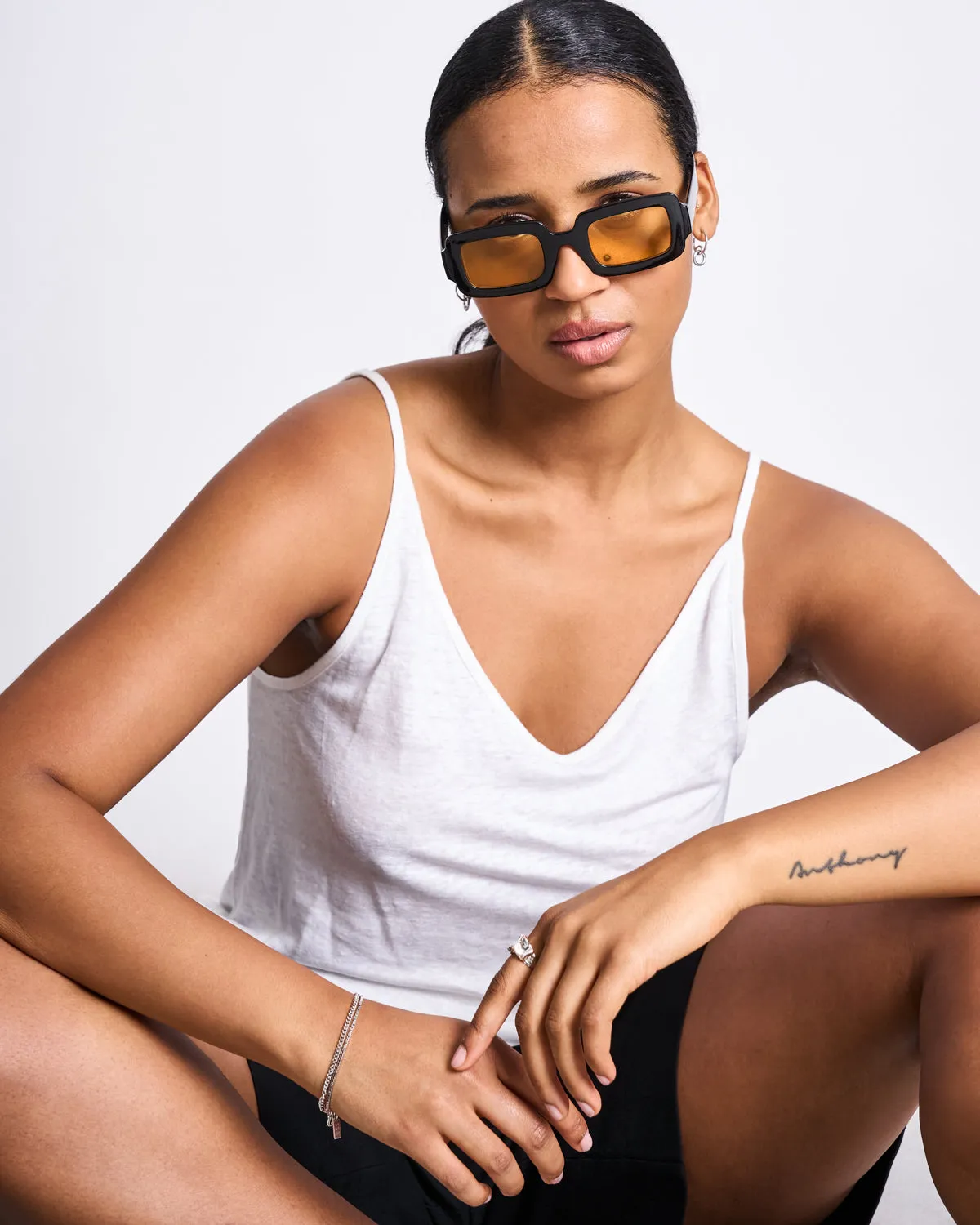 SLIP TOP TRIANGLE LINEN WHITE GOTS