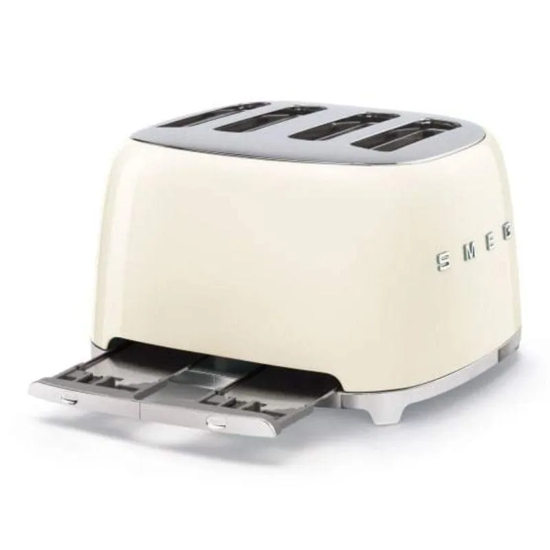 Smeg Retro 2000W 4 Slice Toaster Cream TSF03CRSA