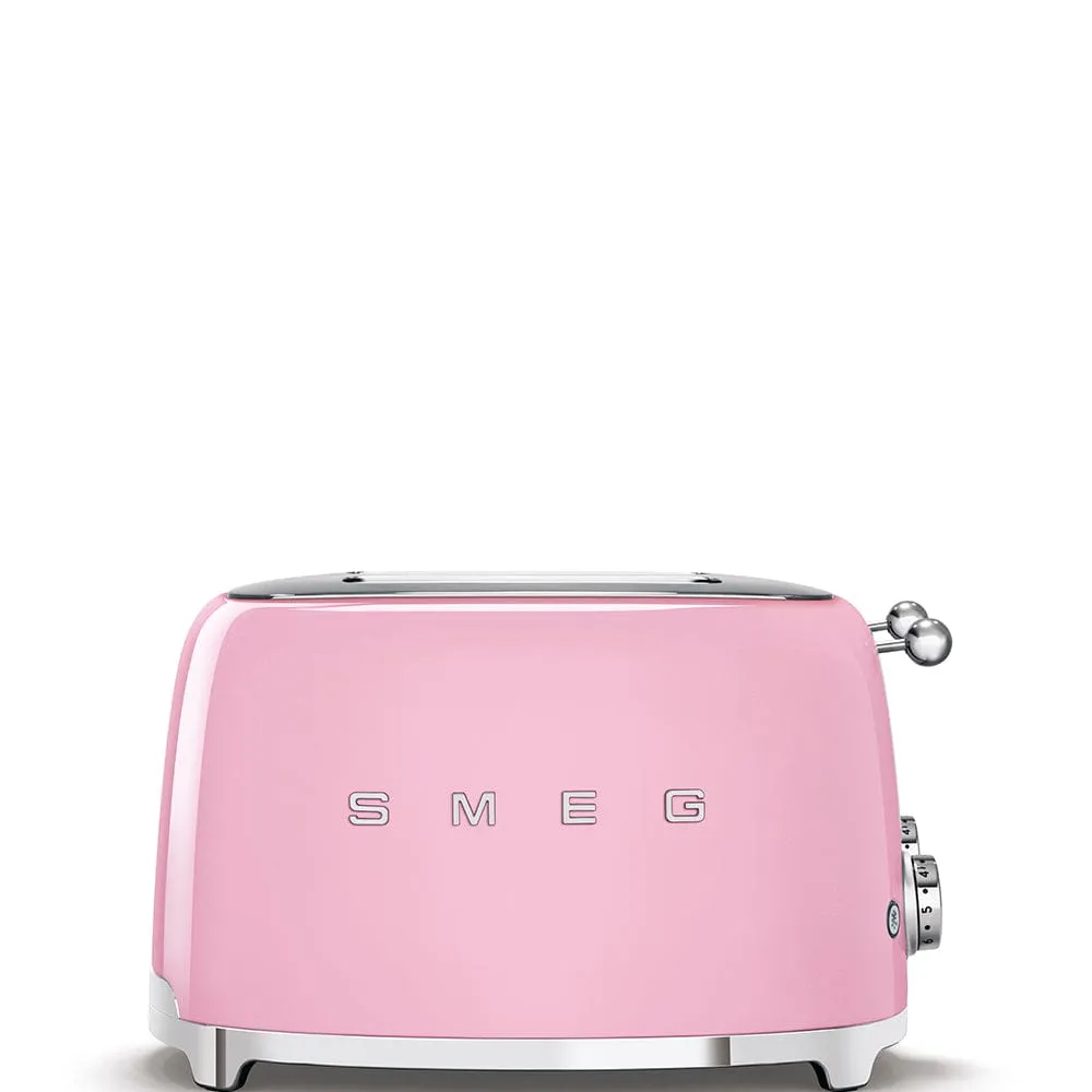 Smeg Retro 2000W 4 Slice Toaster Pink TSF03PKSA