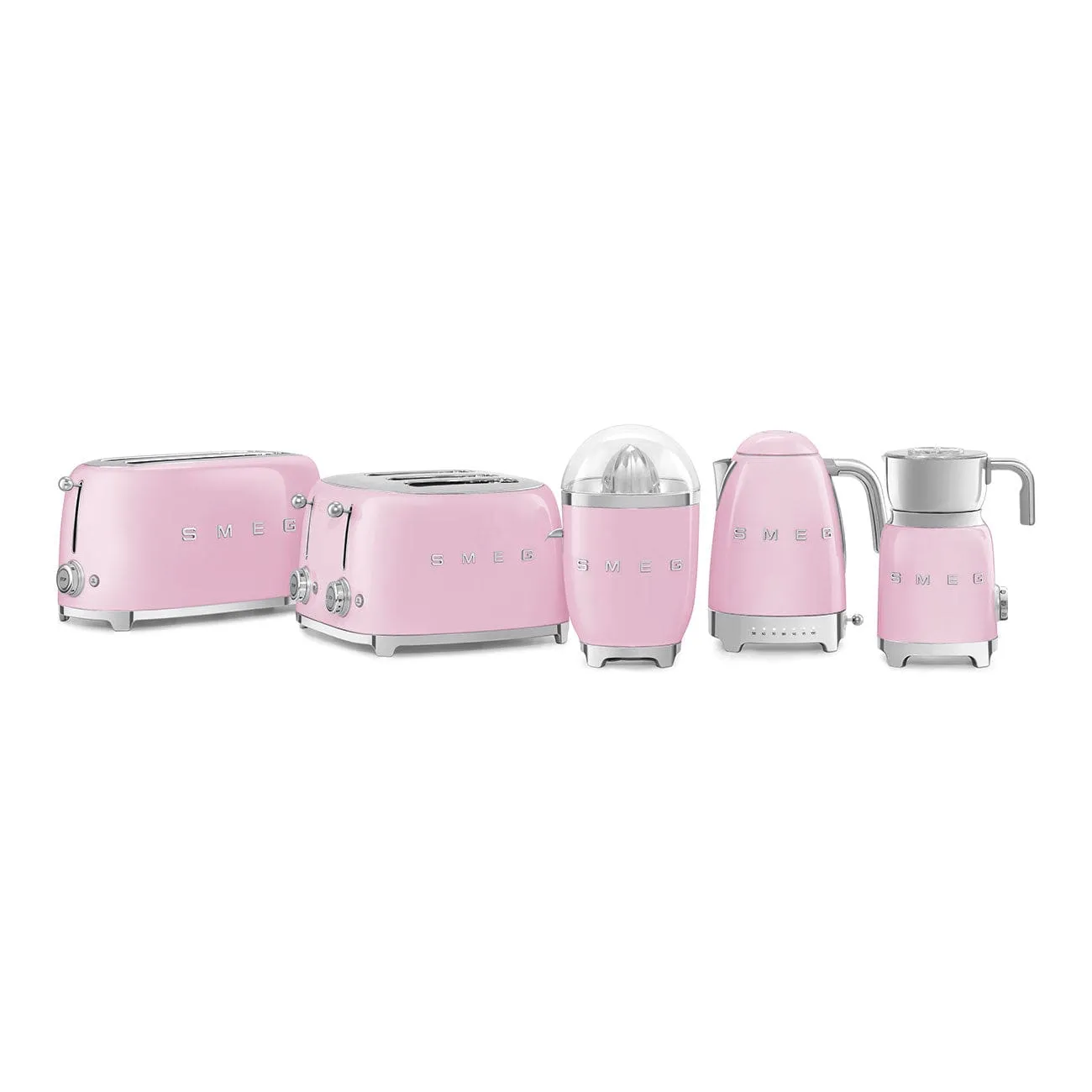 Smeg Retro 2000W 4 Slice Toaster Pink TSF03PKSA