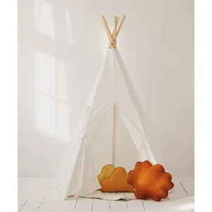 Snow White Teepee And Leaf Mat Set - White
