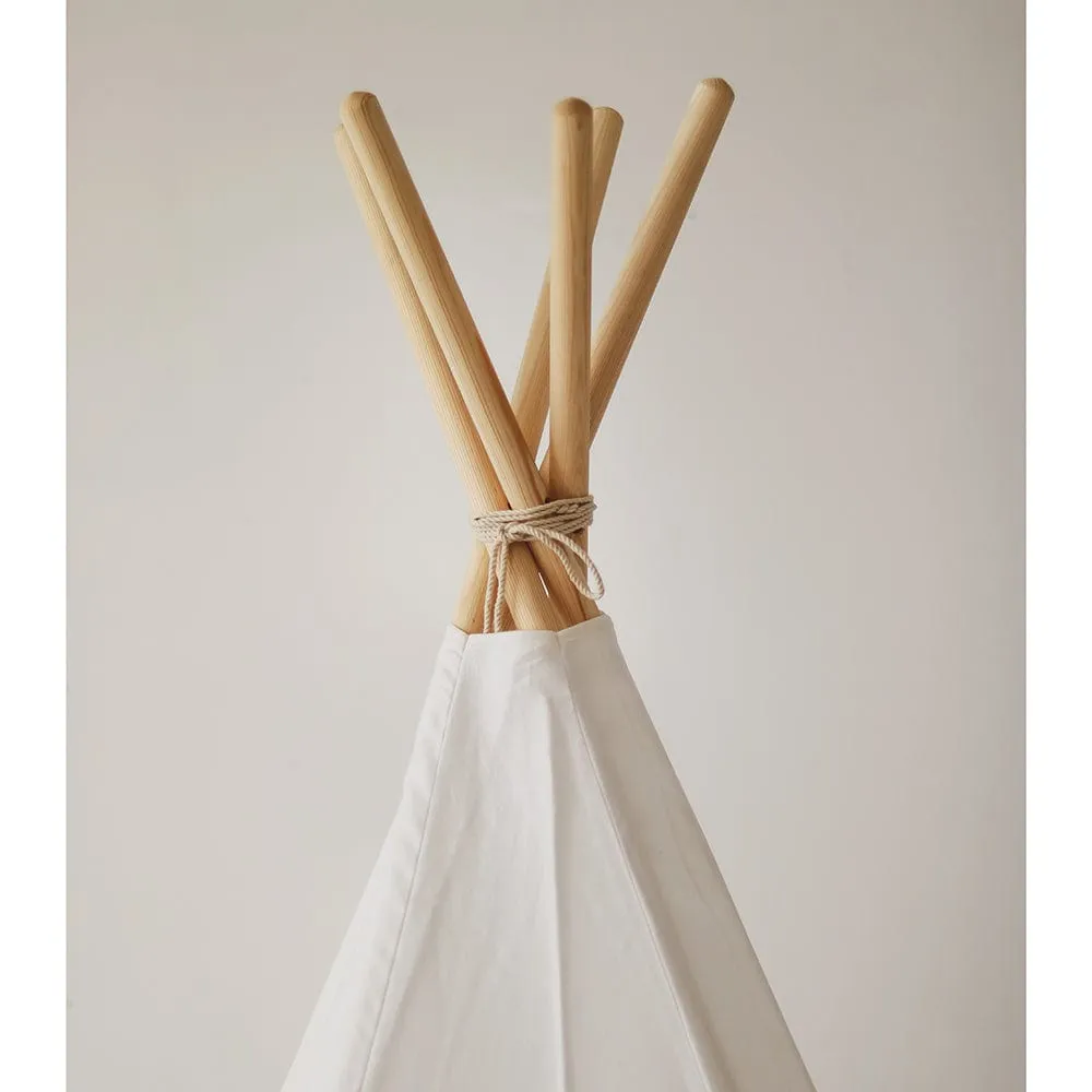 Snow White Teepee And Leaf Mat Set - White