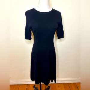 Soft &amp; beautiful short sleeved black cashmere sweater dress by Aqua Size Medium