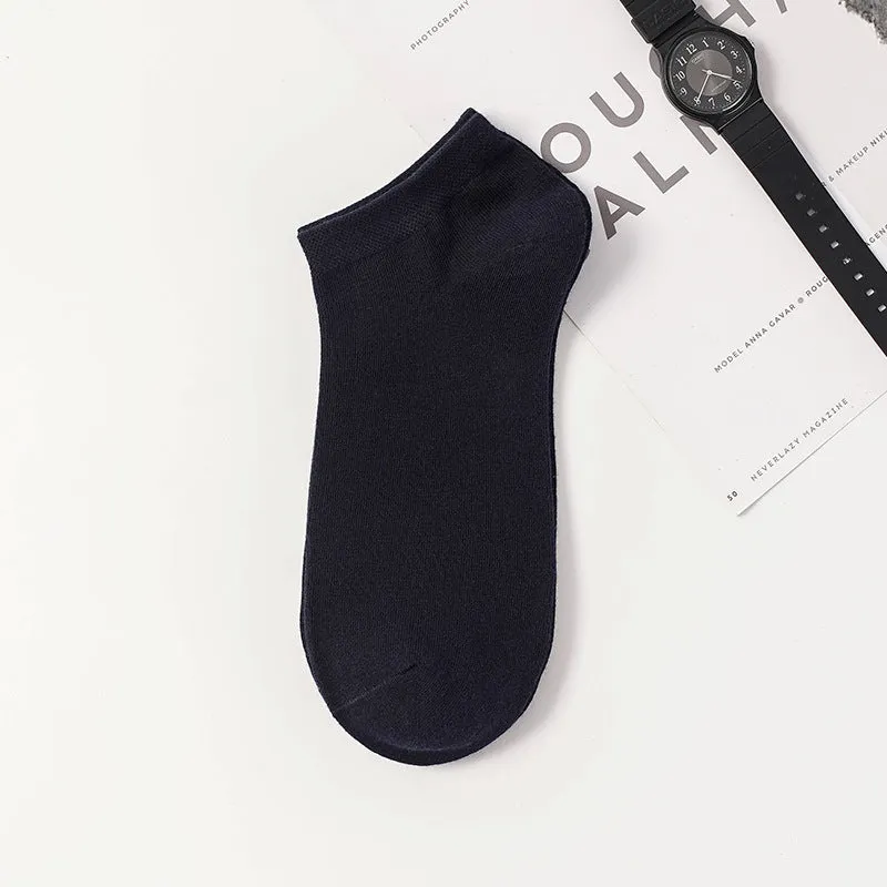 Solid Color Breathable Ankle Socks