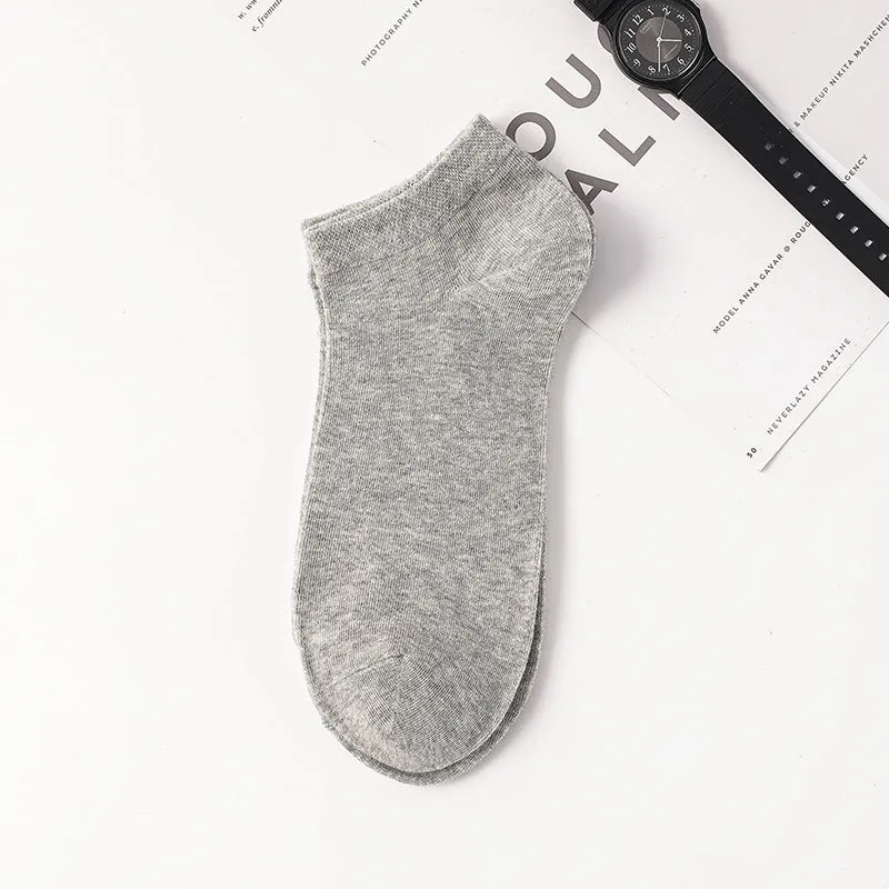 Solid Color Breathable Ankle Socks