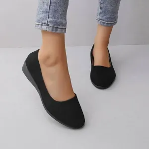 Sophia: Flat, Solid Slip-On Shoes