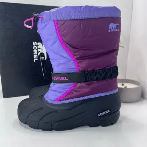 Sorel Flurry Print Adjustable Boots Purple Dahlia/Paisley Purple Big Girl 7 NWB