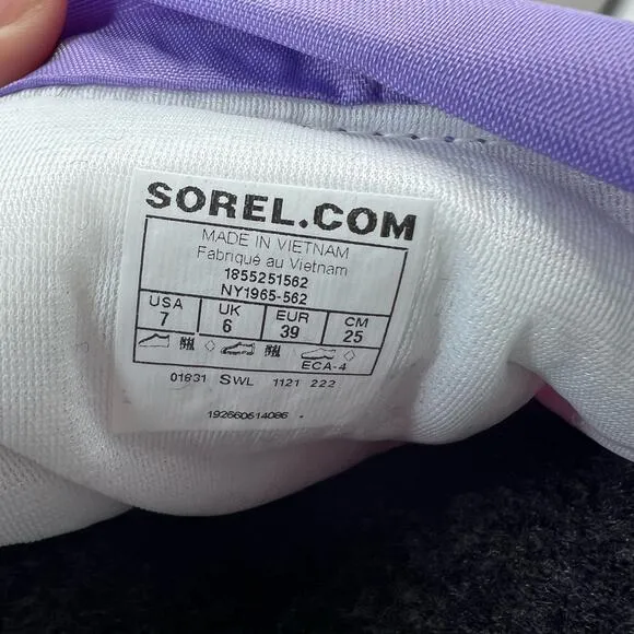 Sorel Flurry Print Adjustable Boots Purple Dahlia/Paisley Purple Big Girl 7 NWB