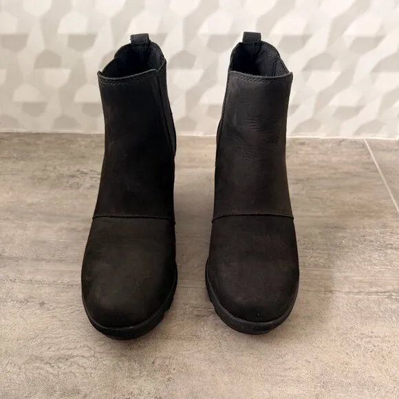 Sorel Joan of Arctic Wedge II Black Chelsea Boots - Women's Size 7.5