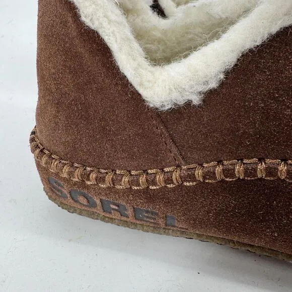 Sorel slippers mens brown suede manawan II slip on comfort loungewear fall cozy