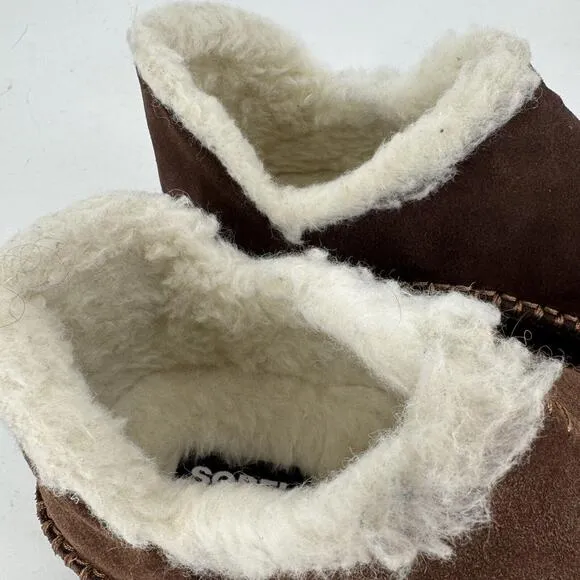 Sorel slippers mens brown suede manawan II slip on comfort loungewear fall cozy