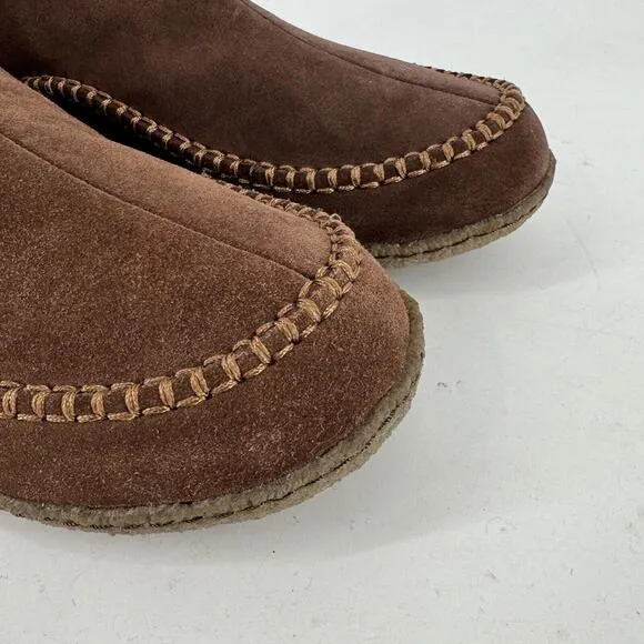 Sorel slippers mens brown suede manawan II slip on comfort loungewear fall cozy