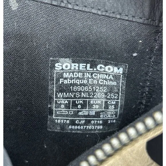 Sorel Women's 8 Lolla Buckle Ankle Snow Boots Zip Flat Brown Waterproof