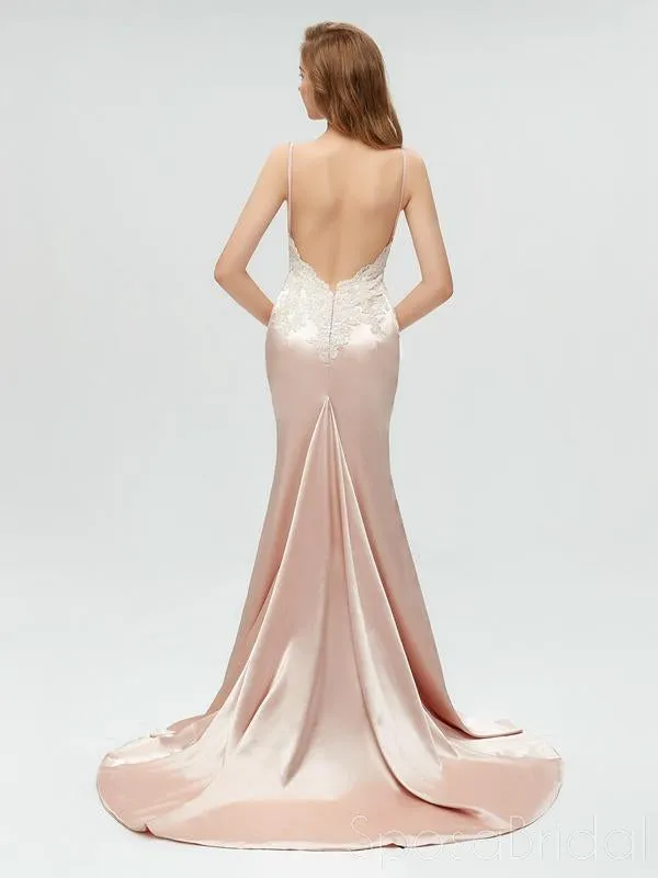 Spaghetti Straps Mermaid Sexy Modest Simple Long Fashion Tren 2019 Prom Dresses with lace, PD1217