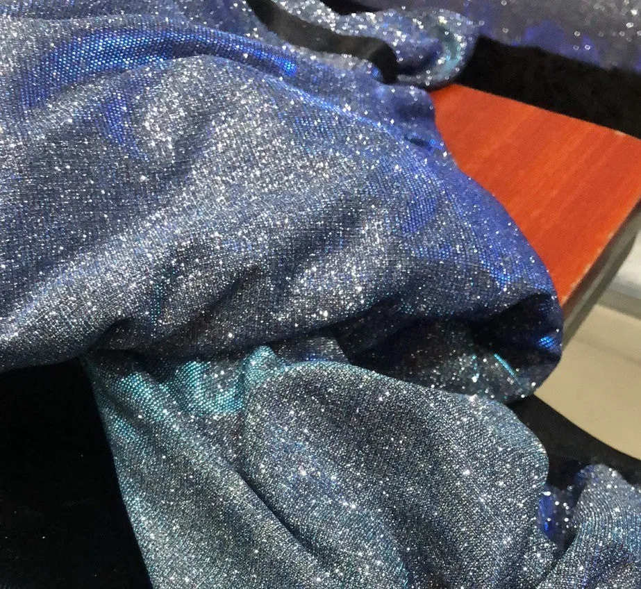 Spaghetti Straps Navy Blue Shinning Long Prom Dresses PD2284