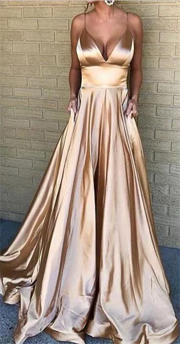 Spaghetti Straps Simple Cheap Prom Dress, fashion A-line prom gown , PD00900
