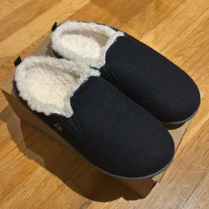 Spenco Orthotic women Slippers Dundee Wool blend Navy blue sz 7 MB Sherpa lined