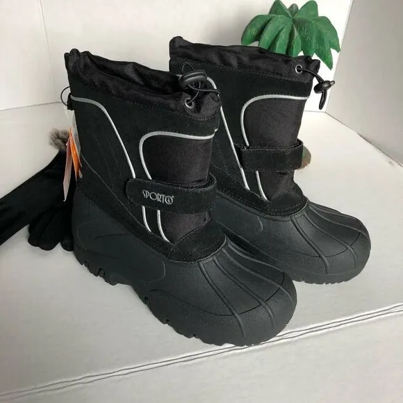 Sporto Boys Suede Black Duck Boots