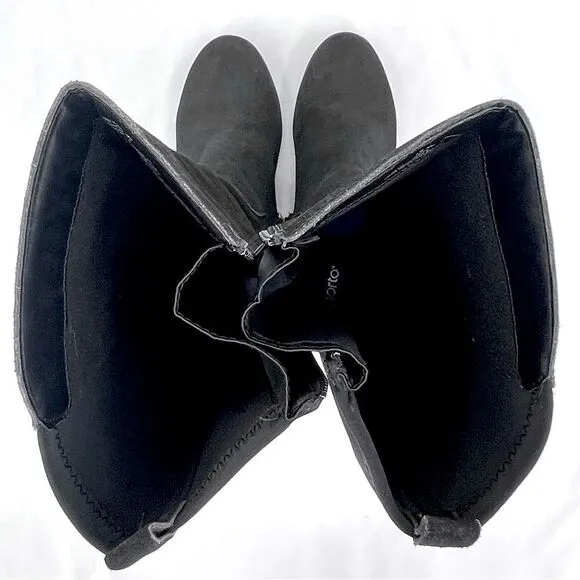 Sporto Chance Black Suede Leather Stretch Water Resistant Tall Riding Boots 10W