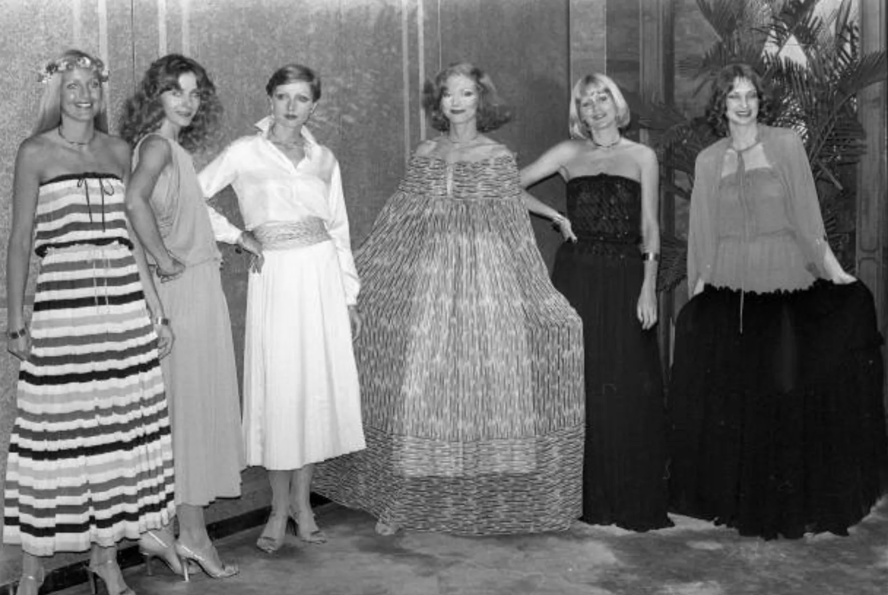 Spring 1977 Christian Dior by Marc Bohan Runway Documented White Silk & Multi Coloured Stripe Dress