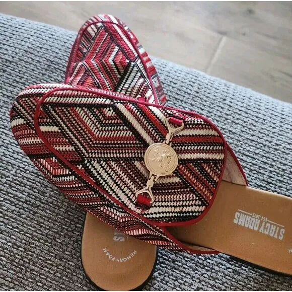 Stacy‎ Adams Red &amp; White Slides Casual Shoes Size 9M- Dress Up Or Down-EUC