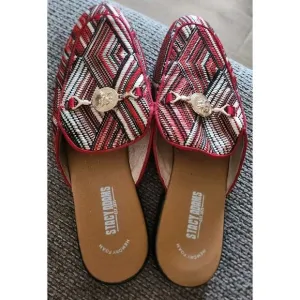 Stacy‎ Adams Red &amp; White Slides Casual Shoes Size 9M- Dress Up Or Down-EUC