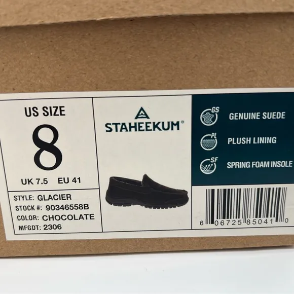 Staheekum Men's Glacier Slipper, Chocolate, Size 8, New