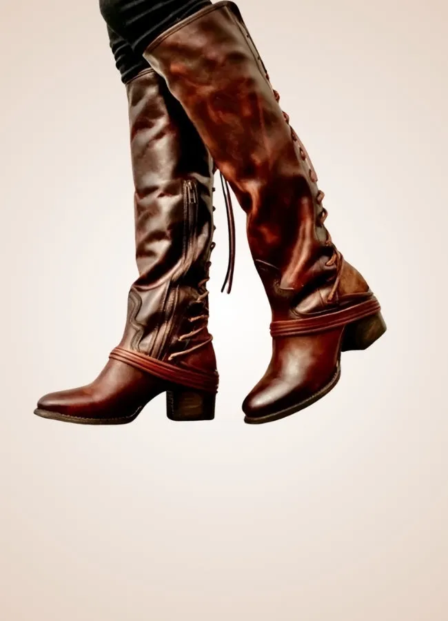 Steampunk Knee High Lace Boots