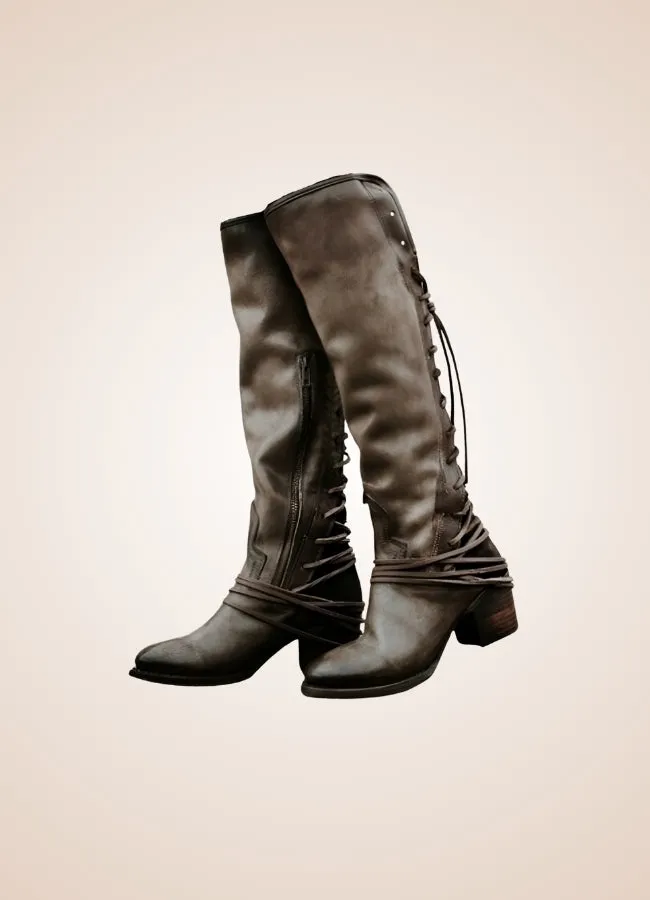 Steampunk Knee High Lace Boots