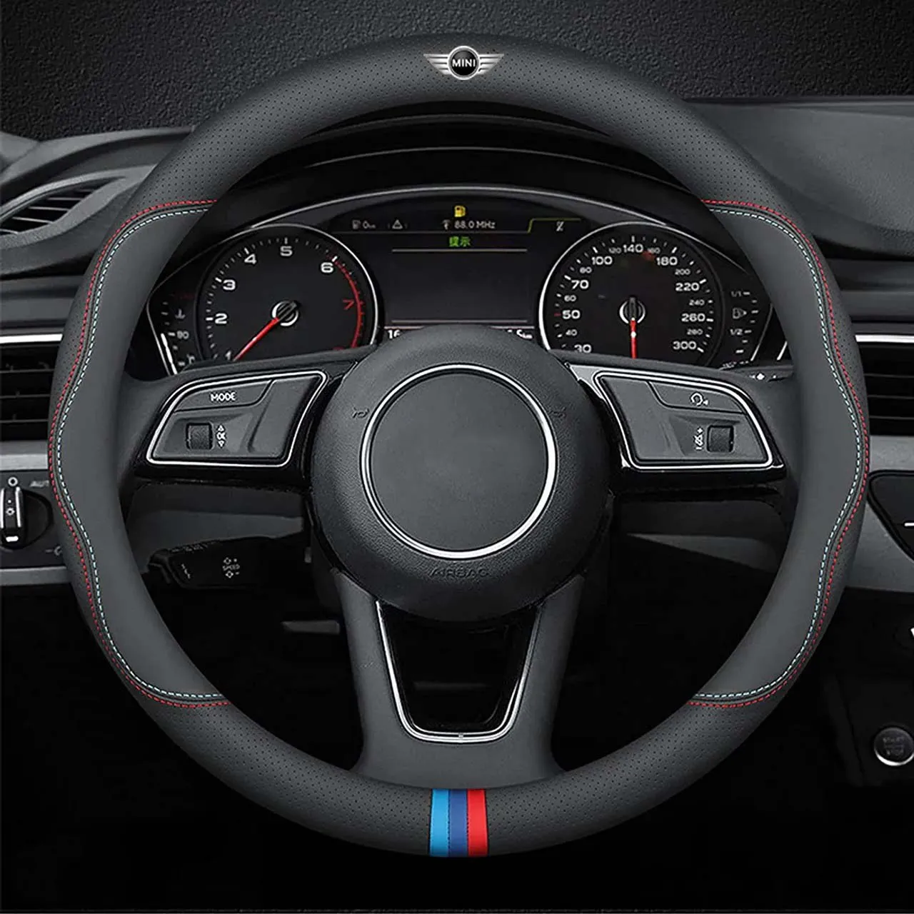 Steering Wheel Cover for Men and Women, Custom Logo For Cars, Leather Steering Wheel Cover, Universal Steering Wheel Cover for Cars, Vehicles, SUVs