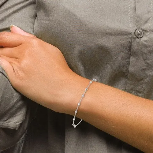 Sterling Silver Adjustable Rosary Bolo Bracelet